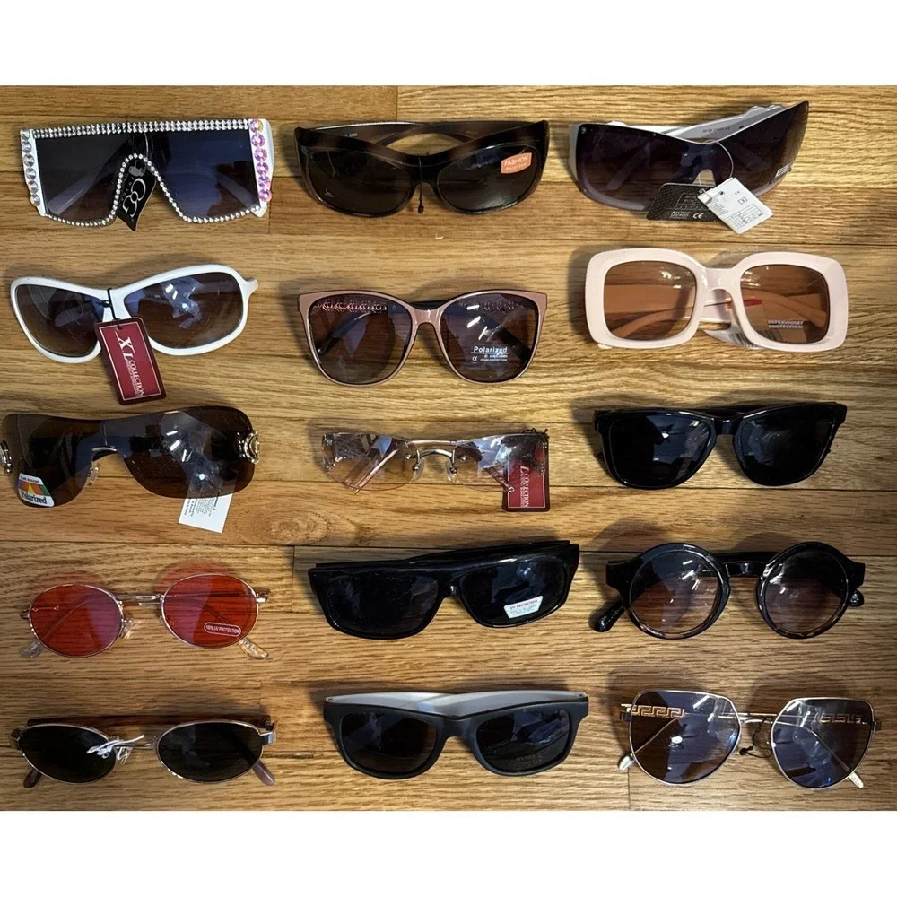 Sunglasses Lot 15-NWT-Variety of Sunglasses: Fun Styles w/Tags- Aviator-Wrap+